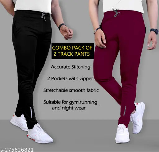 men's regular stratechable body fitting track pants for men | men track pants | track pants (DavNey)