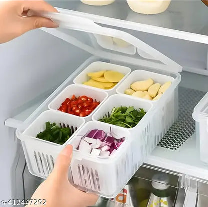 6 section vegetables,dryfruits storage container for fridge and multipurpose Container.